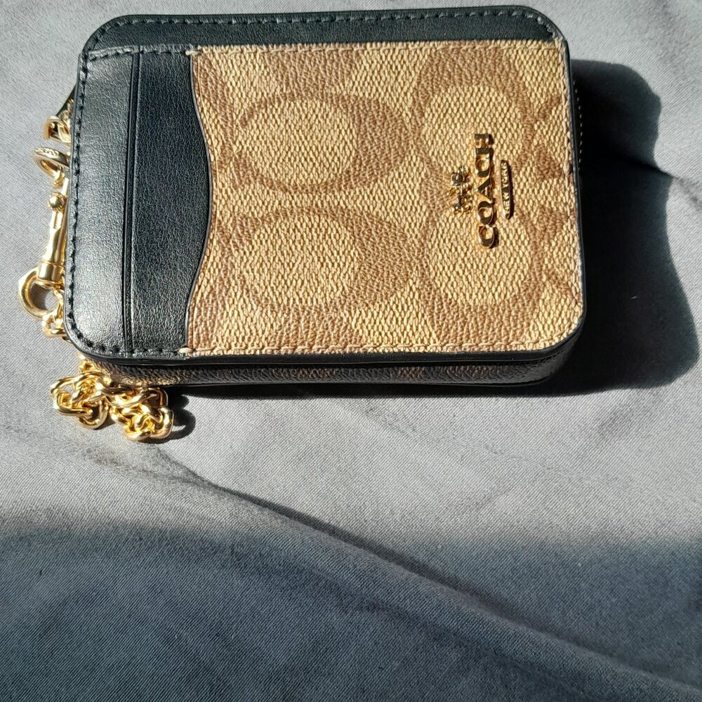 Coach card case zip